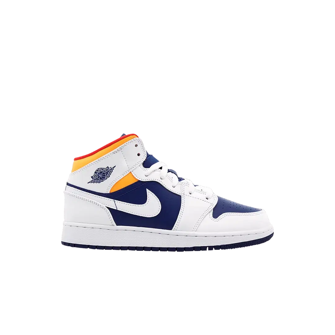 Jordan (GS) Jordan 1 Mid Deep Royal Blue Laser Orange