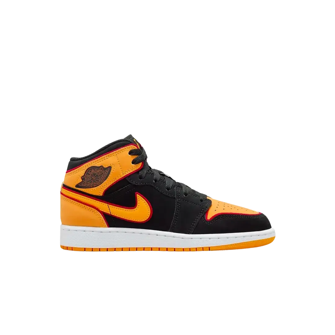 Jordan (GS) Jordan 1 Mid SE Black Vivid Orange
