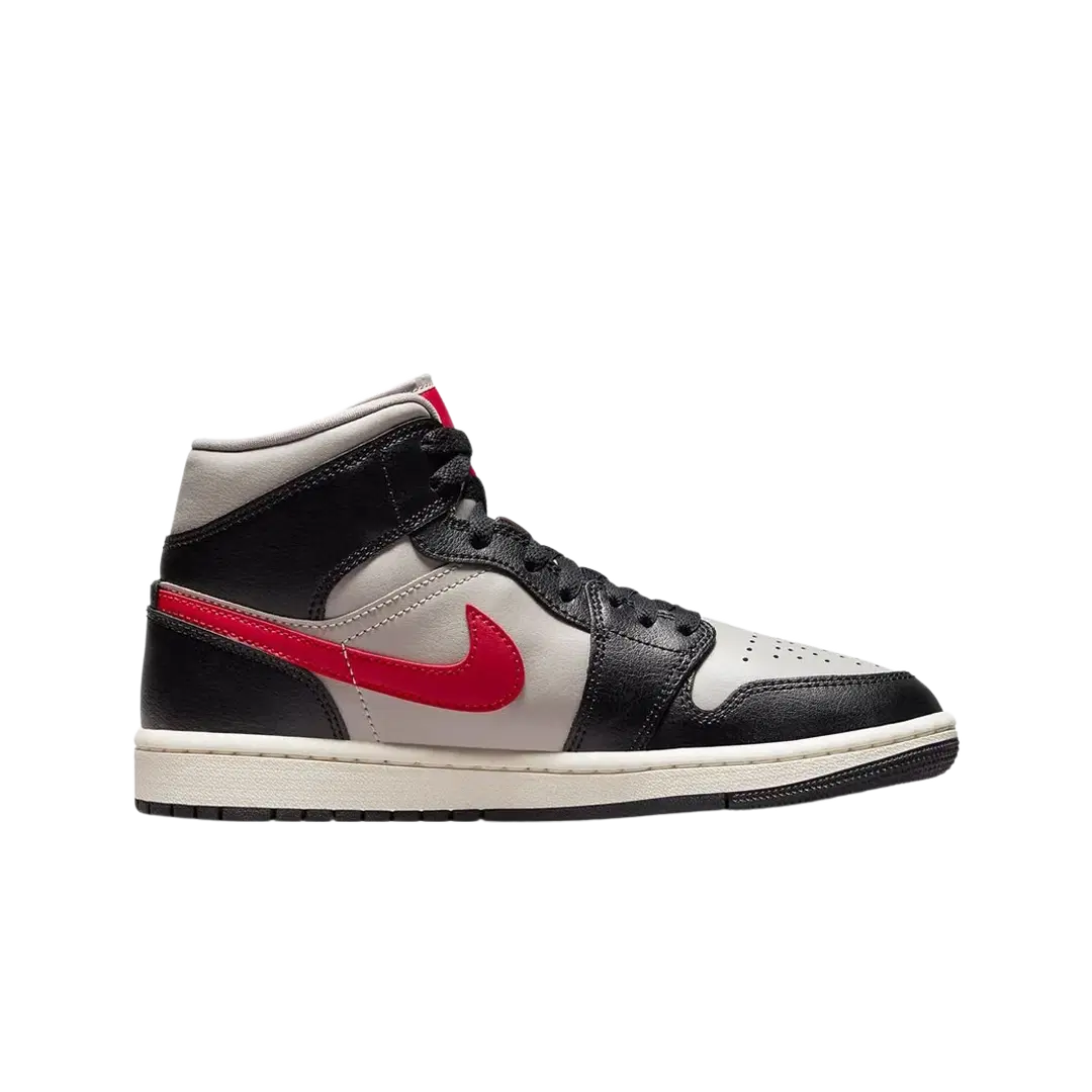 Jordan Jordan 1 Mid Black College Grey Gym Red (Women's)