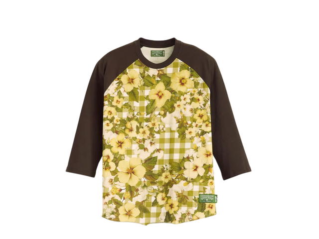Levi's Levi's x Denim Tears Baseball Tee Floral Gingham Gold Green - view 1