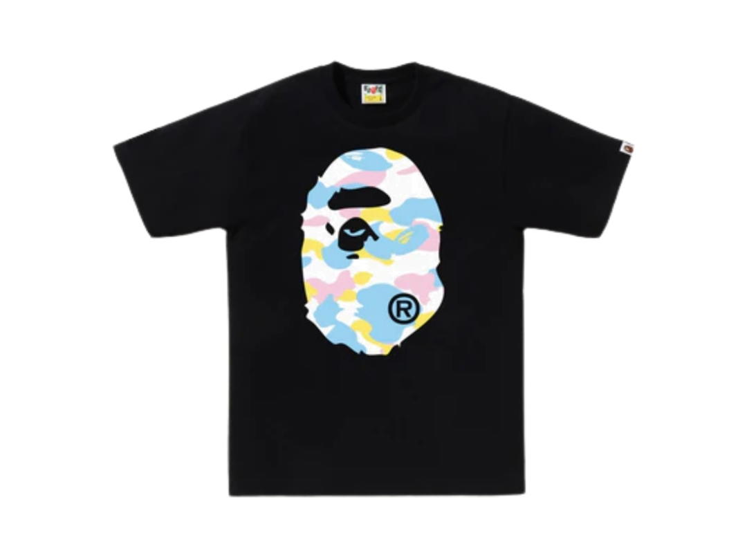 Bape Bape Multi Camo Big Ape Head Tee Black
