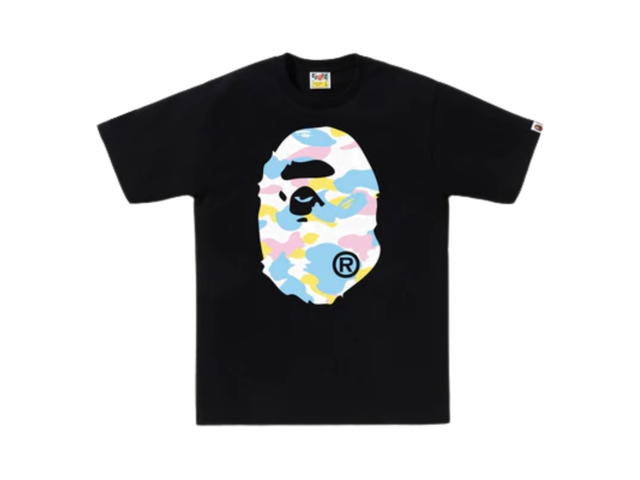 Bape Bape Multi Camo Big Ape Head Tee Black - view 1