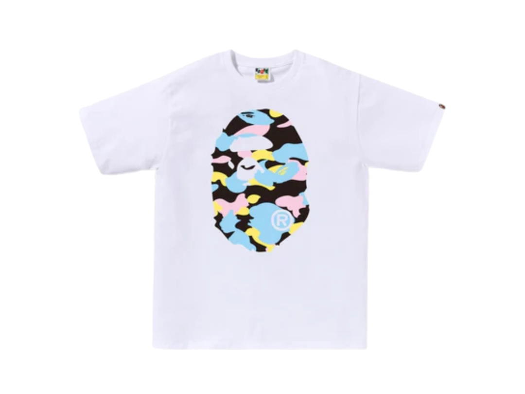 Bape Bape Multi Camo Big Ape Head Tee White