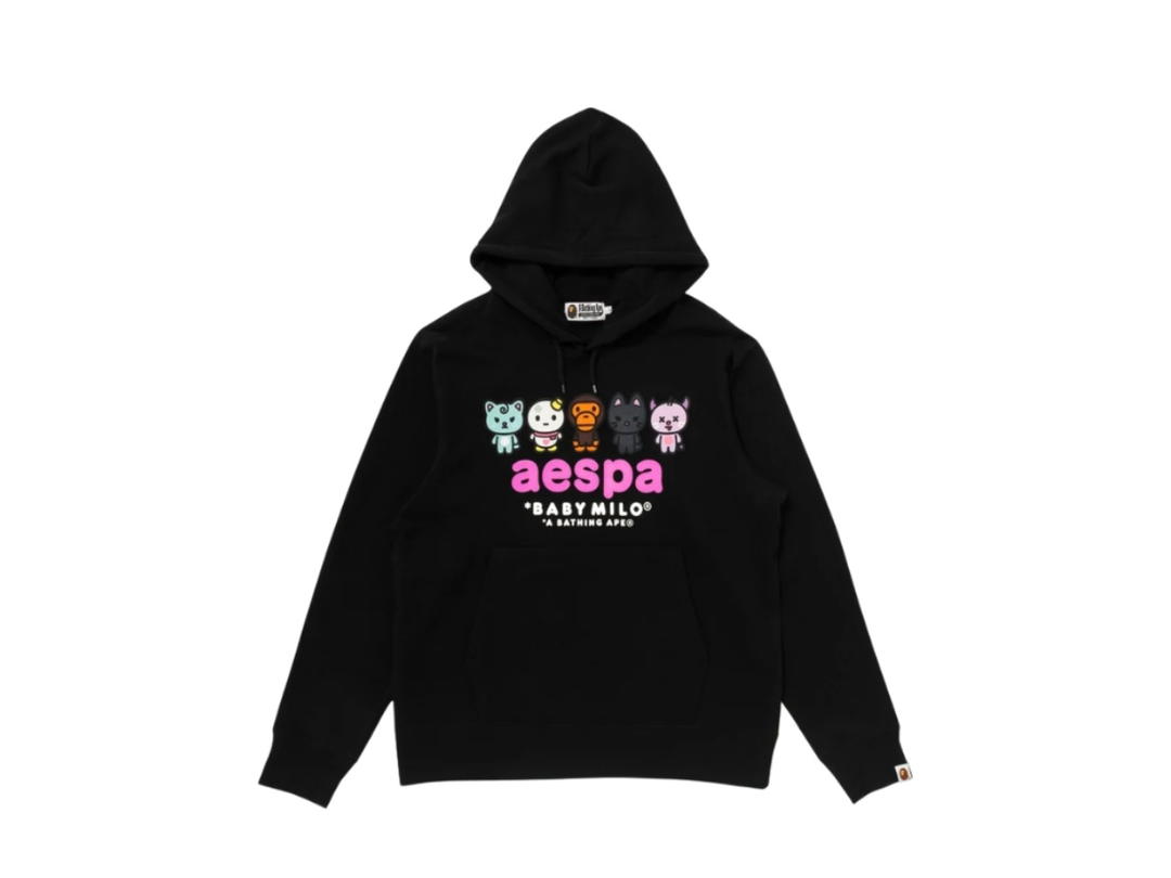 A Bathing Ape A Bathing Ape x aespa Baby Milo Pullover Hoodie Black