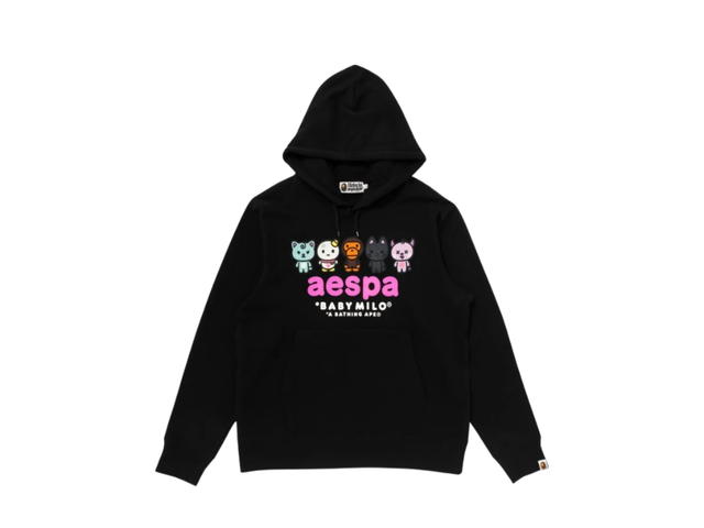 A Bathing Ape A Bathing Ape x aespa Baby Milo Pullover Hoodie Black - view 1