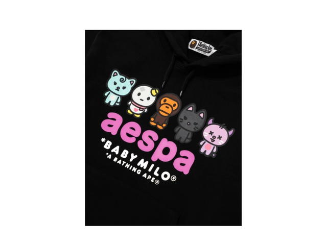 A Bathing Ape A Bathing Ape x aespa Baby Milo Pullover Hoodie Black - view 3