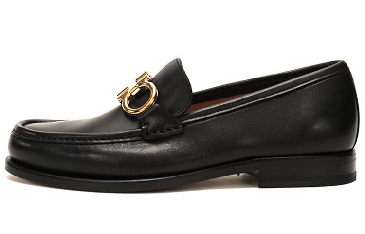 Ferragamo Ferragamo Men's Black Gancini Moccasin