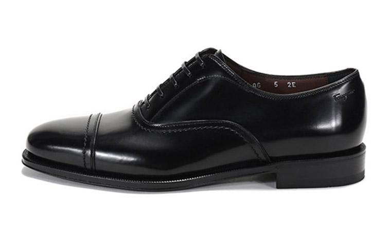 Ferragamo FERRAGAMO Seul Collection Cap Toe Oxford Leather Shoes Men's Black