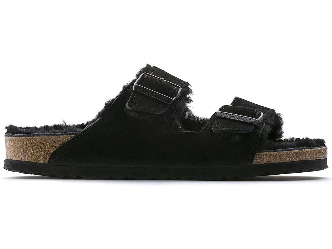 Birkenstock Birkenstock Arizona Shearling Suede Leather Black