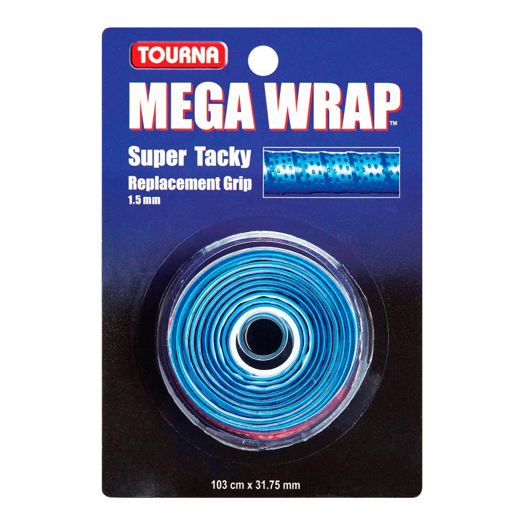 Tourna Tourna Mega Wrap 1.5mm Replacement Grip Tape Racket Tennis Navy