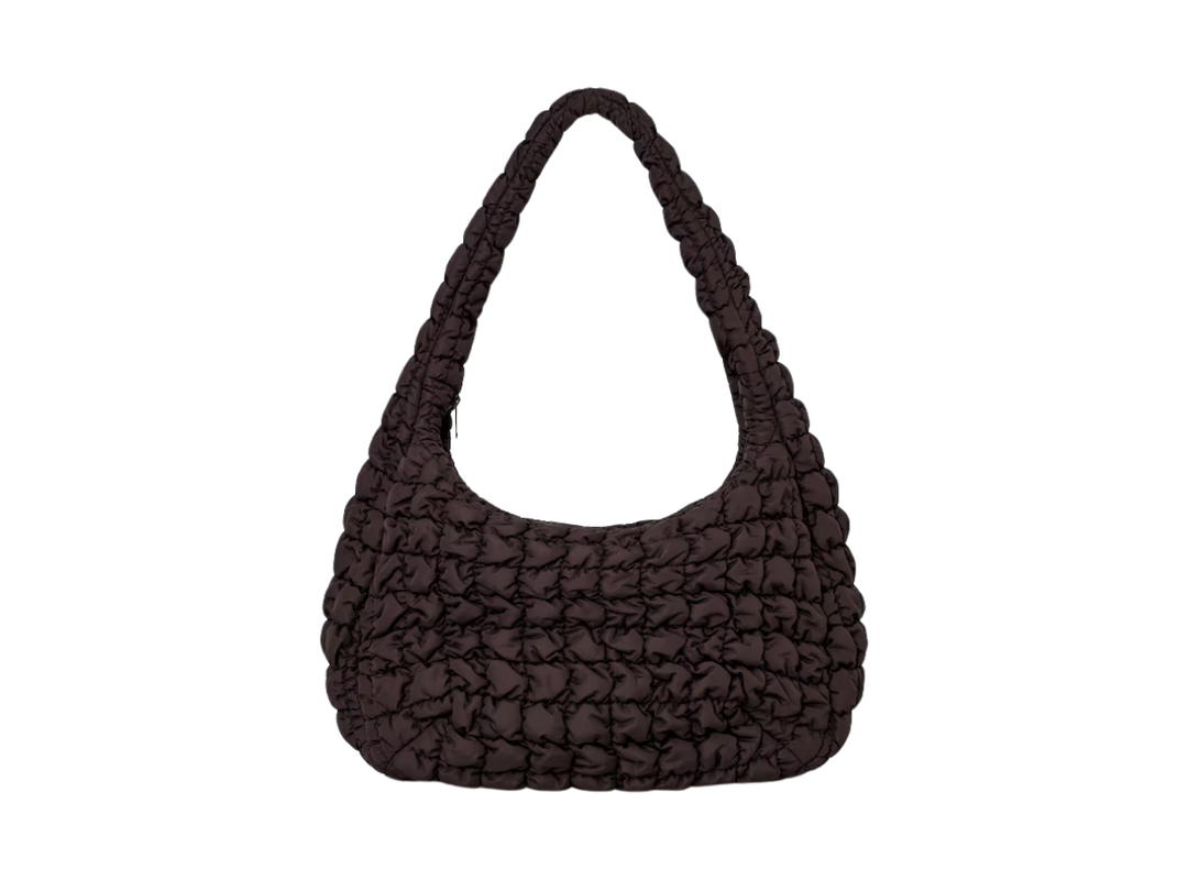 COS COS Oversized Quilted Crossbody Bag Dark Brown