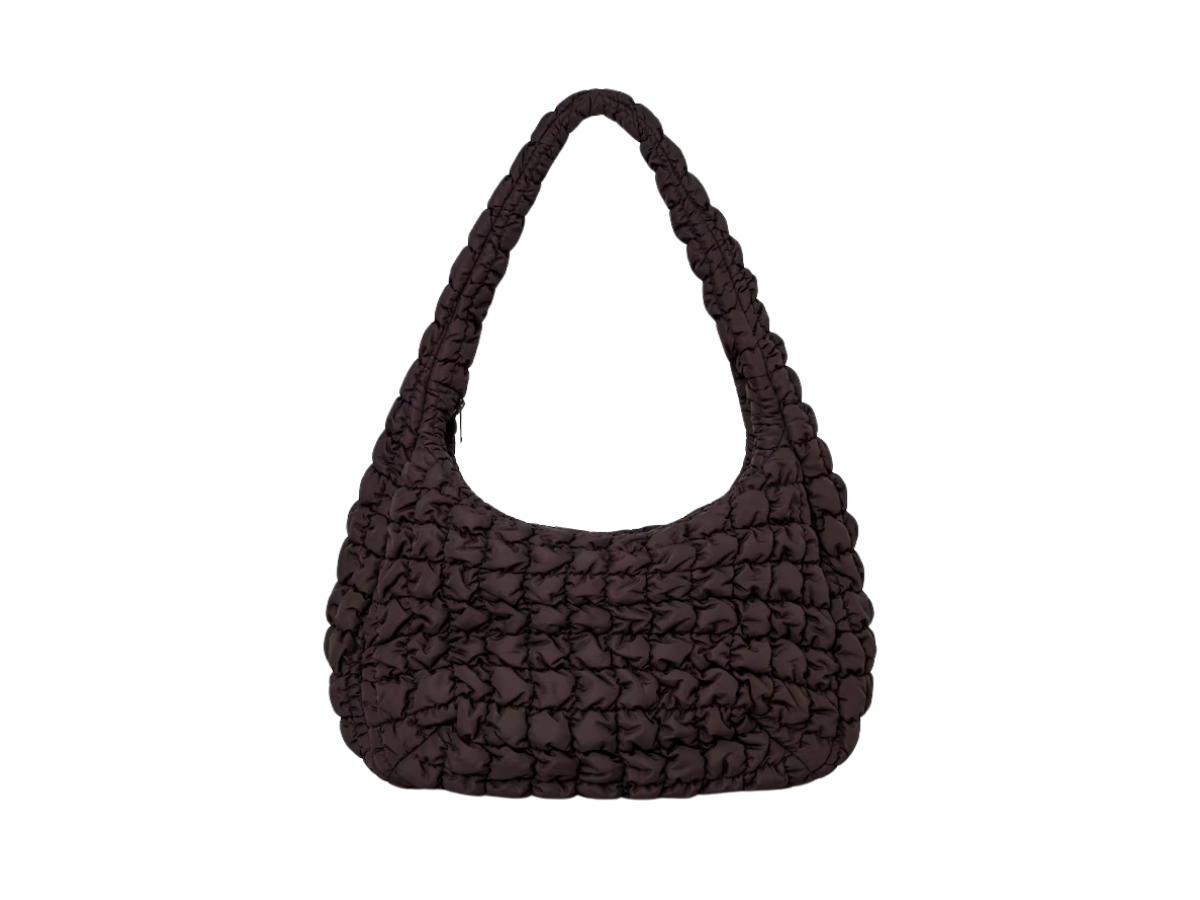 COS COS Oversized Quilted Crossbody Bag Dark Brown