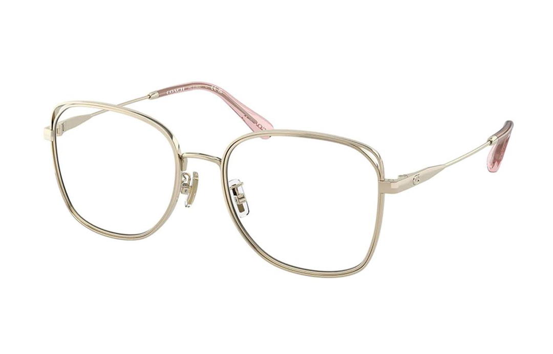 Coach Coach Metal Irregular Shape Eyeglass Frames Women's Pink