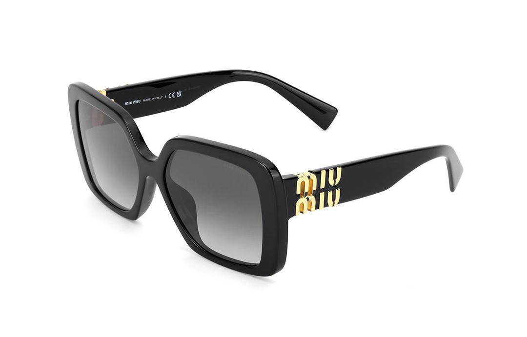 Miu Miu MIU MIU Plate Frame Irregular Shape Sunglasses Women's Black