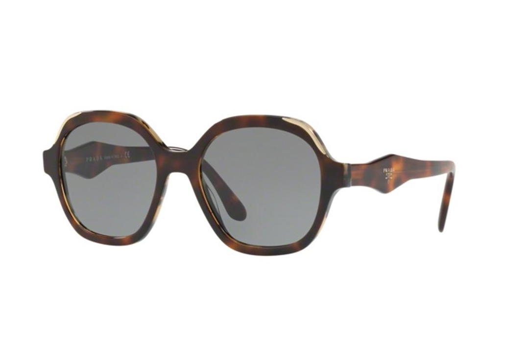Prada Prada Plastic Irregular Shape Sunglasses Unisex Tortoiseshell