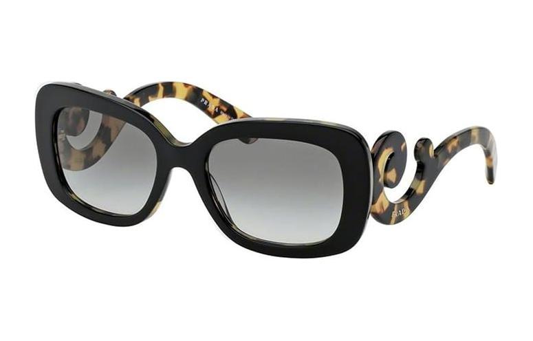Prada Prada Irregular Shape Sunglasses Unisex Black
