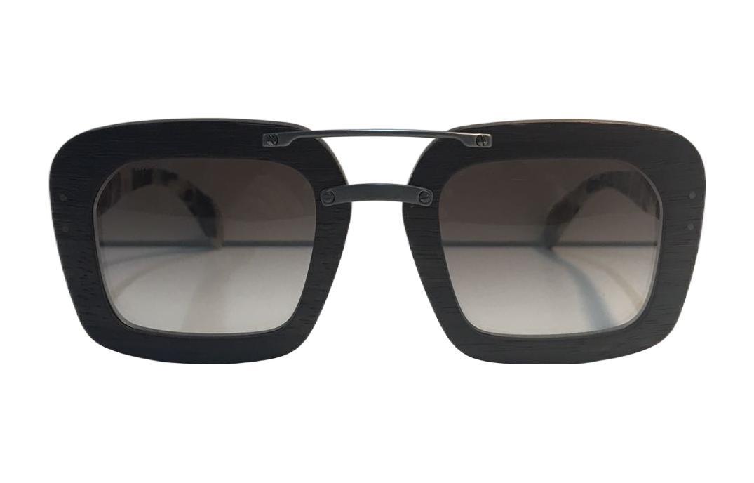 Prada Prada Acetate Irregular Shape Sunglasses Unisex Black
