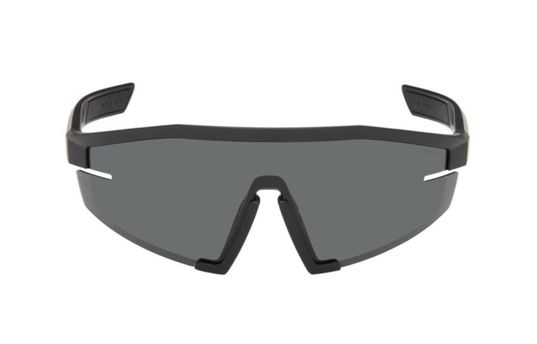 Prada Prada Nylon Irregular Shape Sunglasses Women's Black