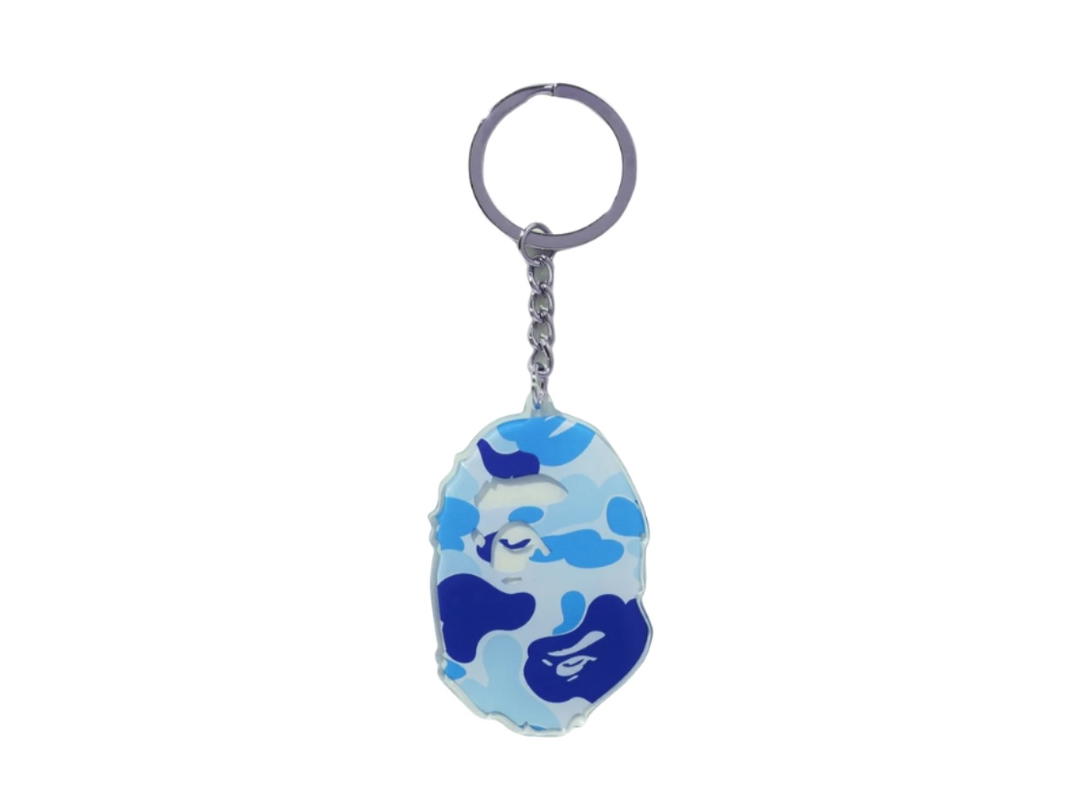 Bape Bape Abc Camo Ape Head Acrylic Keychain Blue