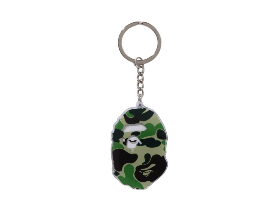 Bape Bape Abc Camo Ape Head Acrylic Keychain Green