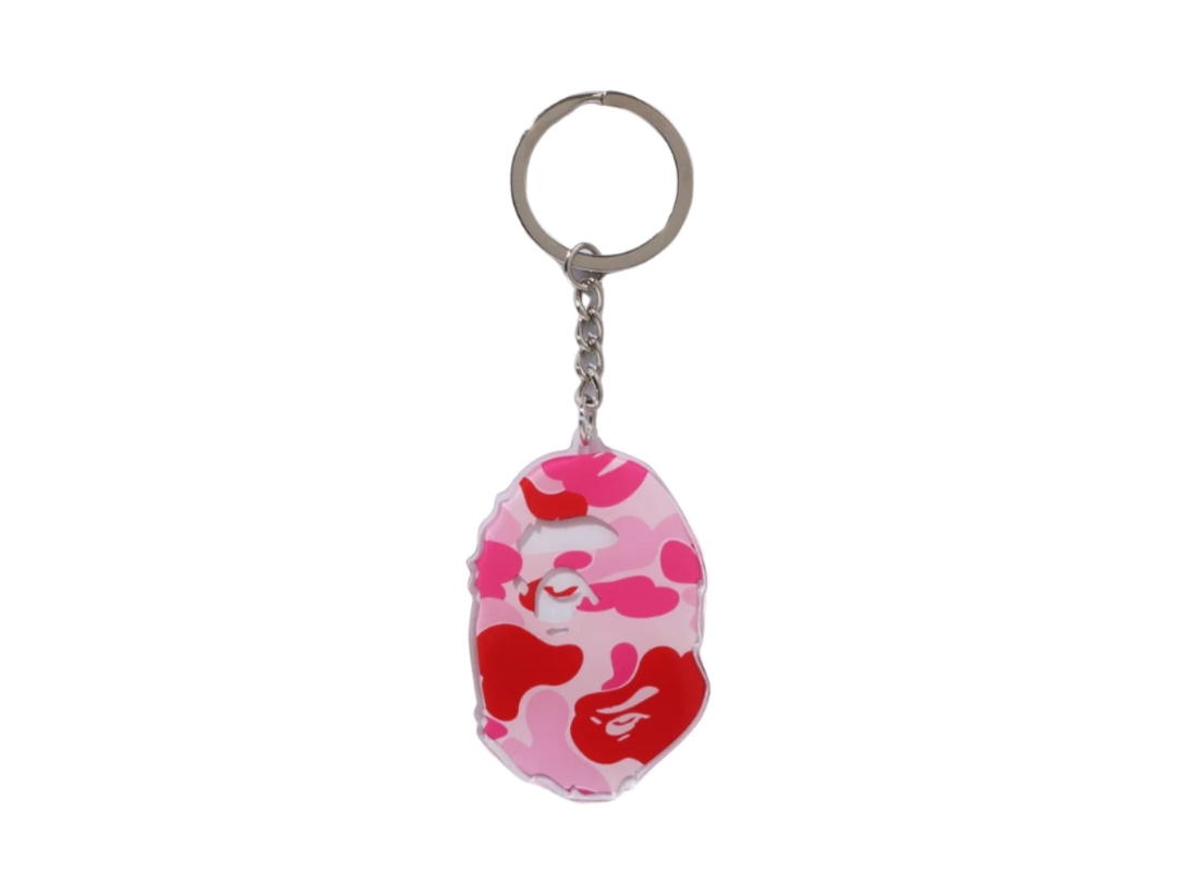 Bape Bape Abc Camo Ape Head Acrylic Keychain Pink