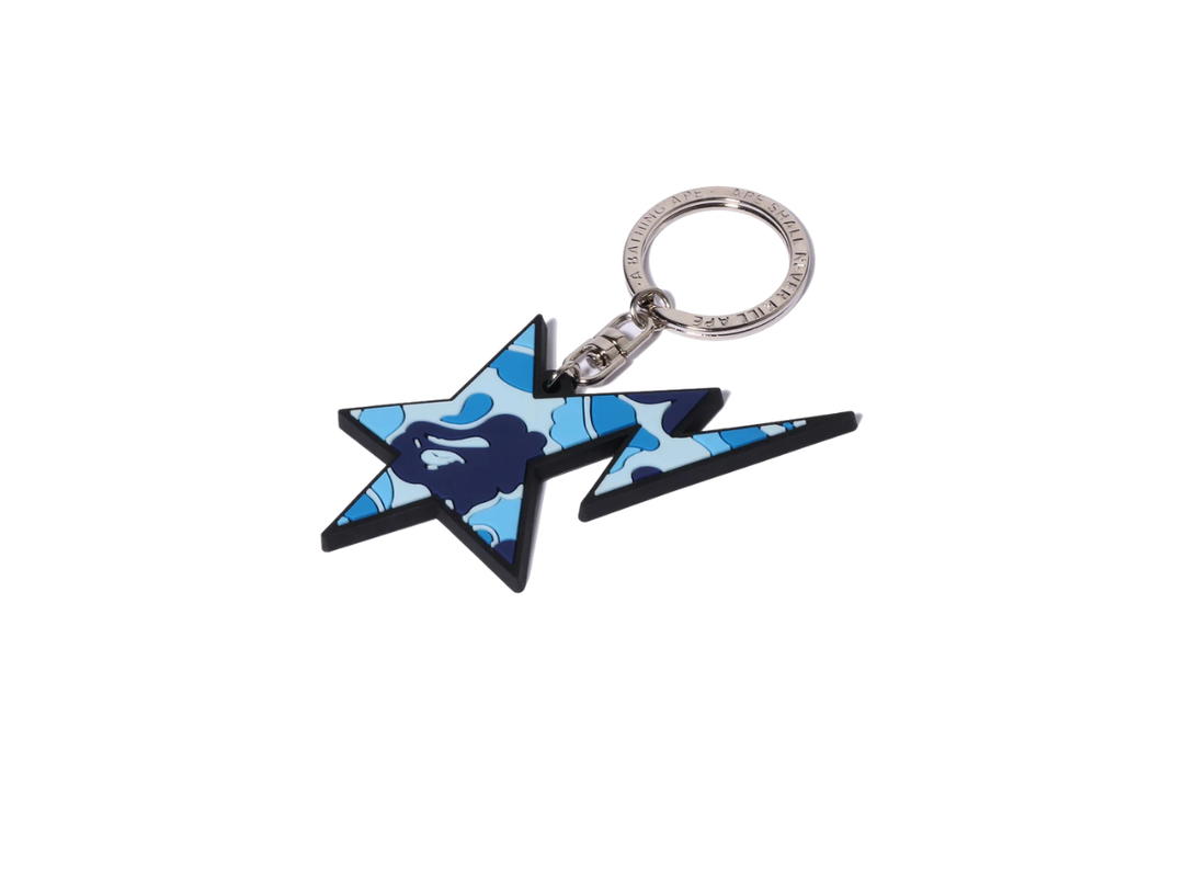 Bape Bape Abc Camo STA Rubber Keychain Blue