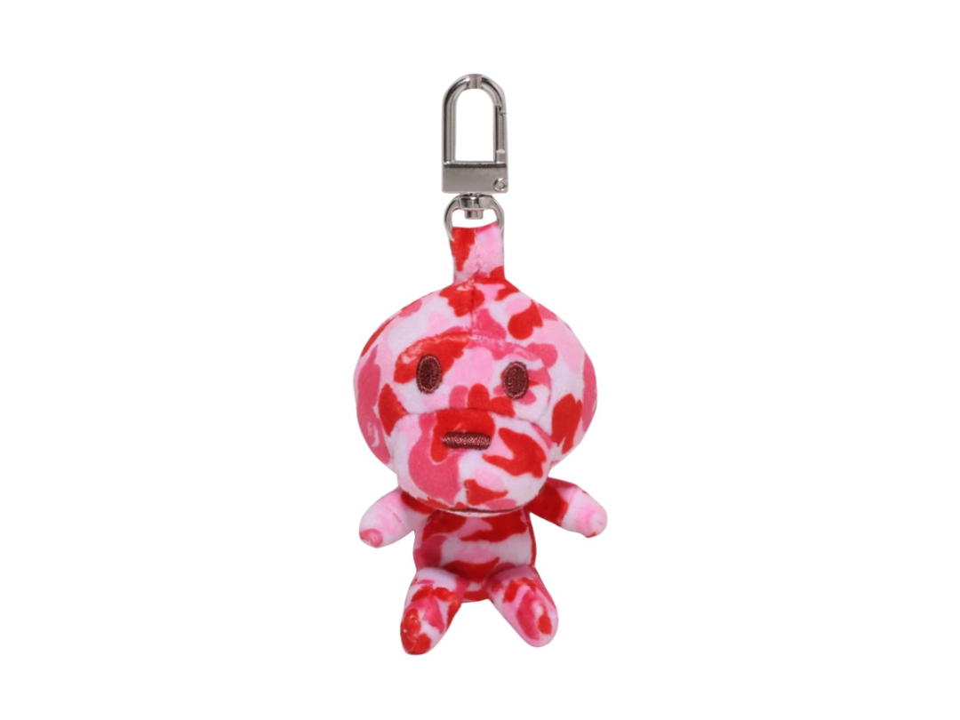 Bape Bape Abc Camo Baby Milo Plush Doll Key Chain Pink