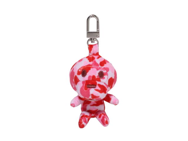 Bape Bape Abc Camo Baby Milo Plush Doll Key Chain Pink - view 1