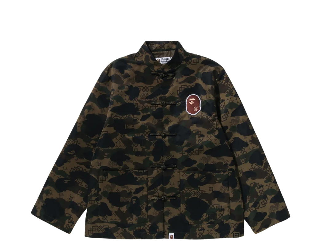 Bape Bape X Clot Camo Ape Head China Jacket Green