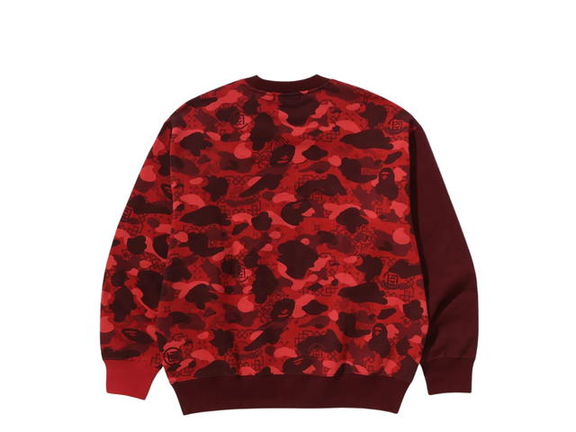 Bape Bape X Clot Camo Shark Patched Relaxed Fit Crewneck Sweatshirt Ape Red - view 2