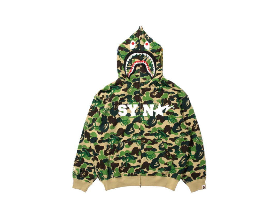 Bape Bape X Spotify X SYNA By Central Cee Shark Full Zip Hoodie Green