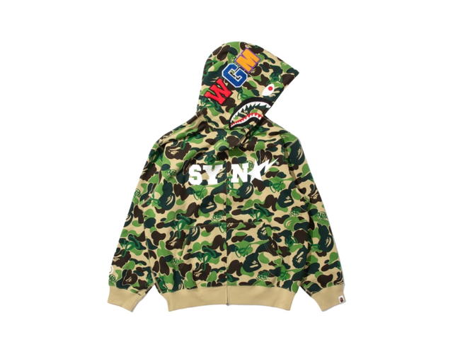 Bape Bape X Spotify X SYNA By Central Cee Shark Full Zip Hoodie Green - view 2