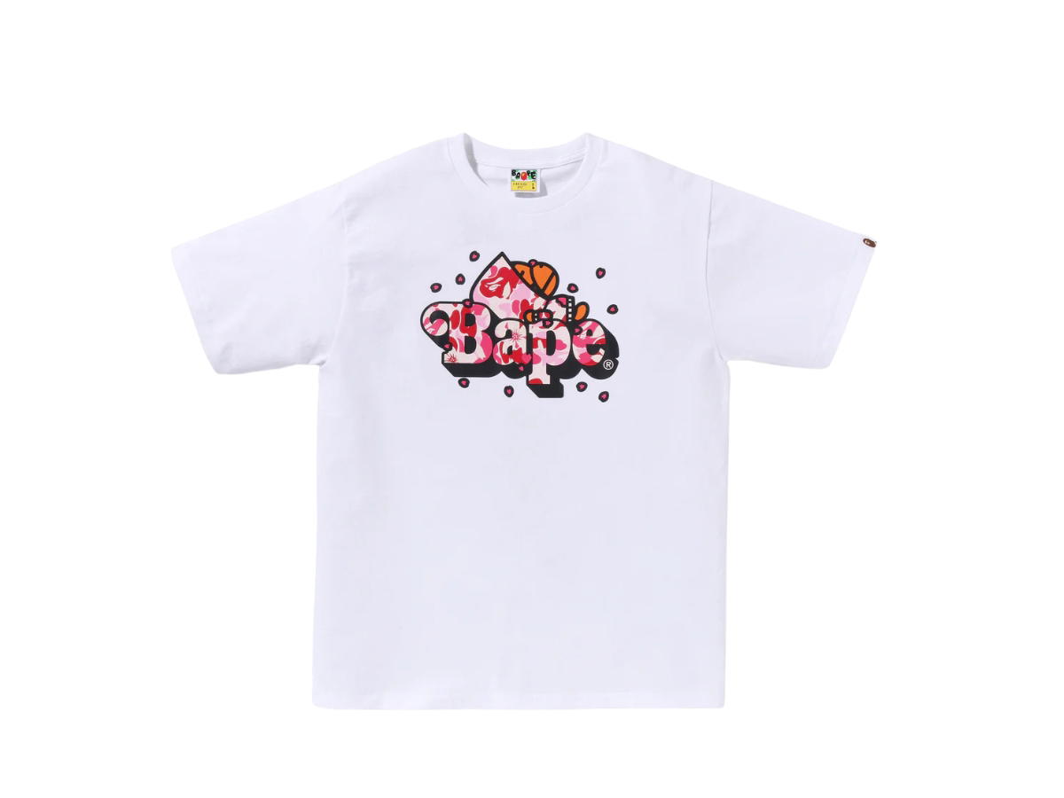Bape Bape Abc Sakura Camo Milo On Bape Tee White