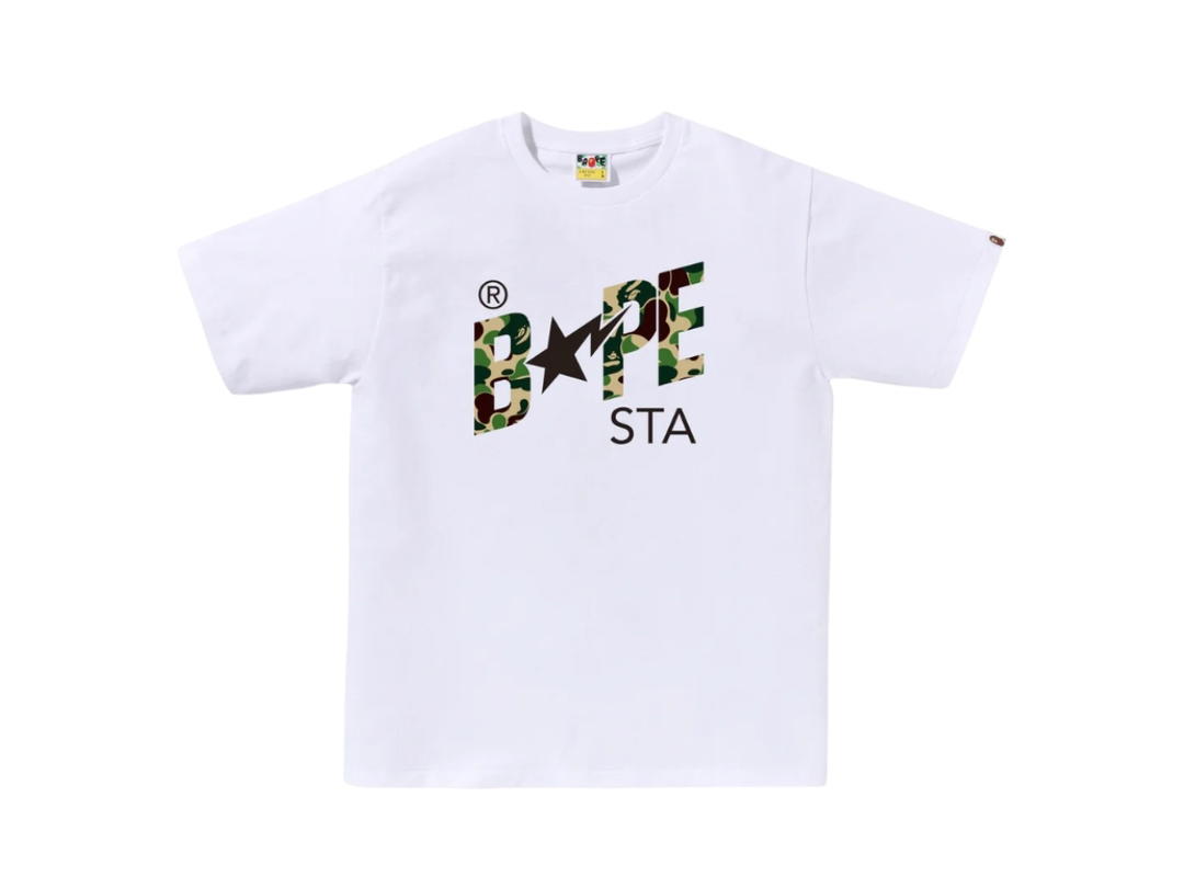 Bape Bape Abc Camo BAPE STA Logo Tee White Green