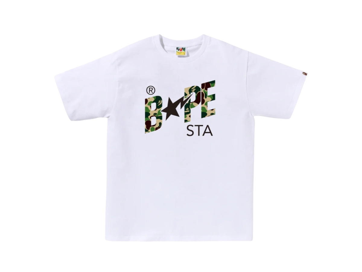 Bape Bape Abc Camo BAPE STA Logo Tee White Green