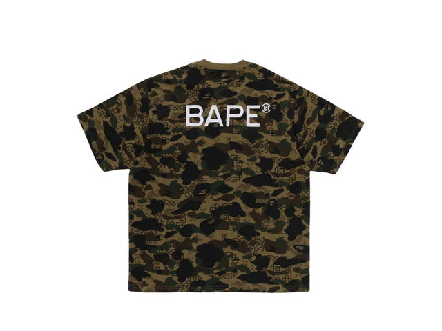 Bape Bape X Clot Camo Overprint Logo Relaxed Fit Tee Green - view 2