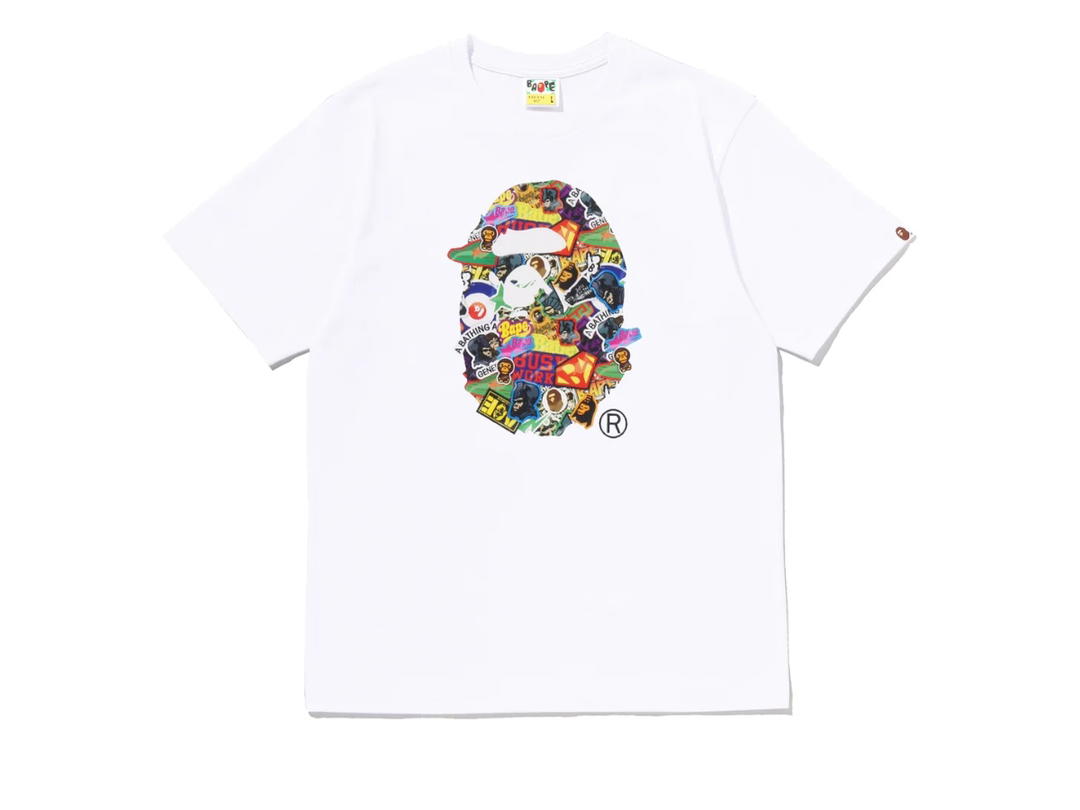 Bape Bape Sticker Pack Ape Head Tee White