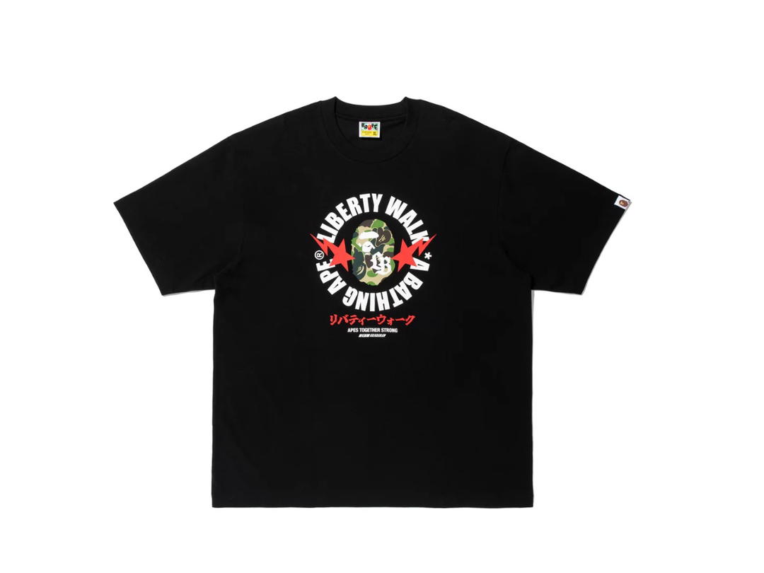 Bape Bape x Liberty Walk Abc Camo Busy Works Relaxed Fit Tee Black