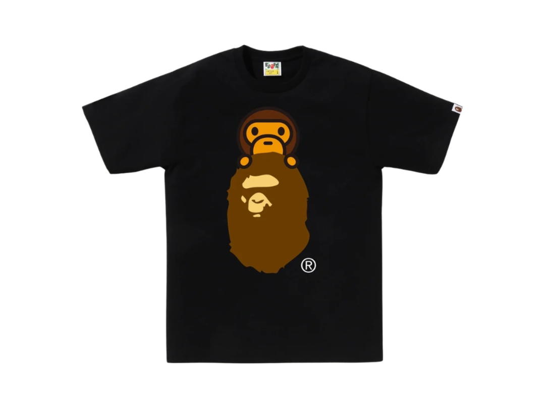 Bape Bape Milo On Ape Head Tee Black