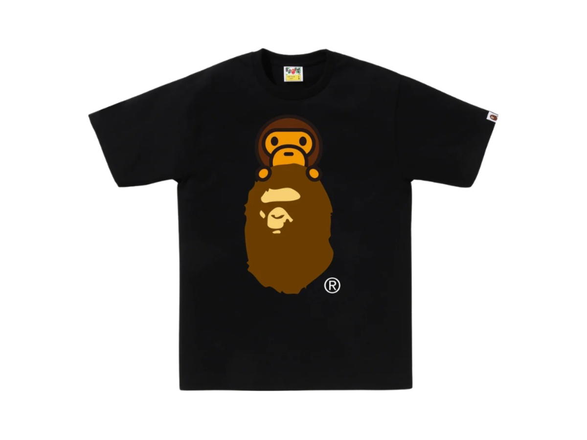 Bape Bape Milo On Ape Head Tee Black