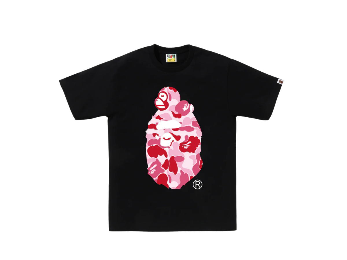Bape BAPE Abc Camo Milo on Big Ape Tee Black Red