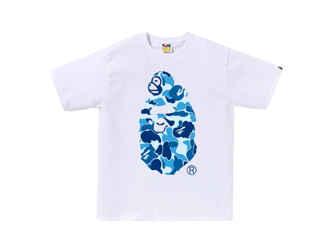 Bape Bape Abc Camo Milo on Big Ape Tee White Blue