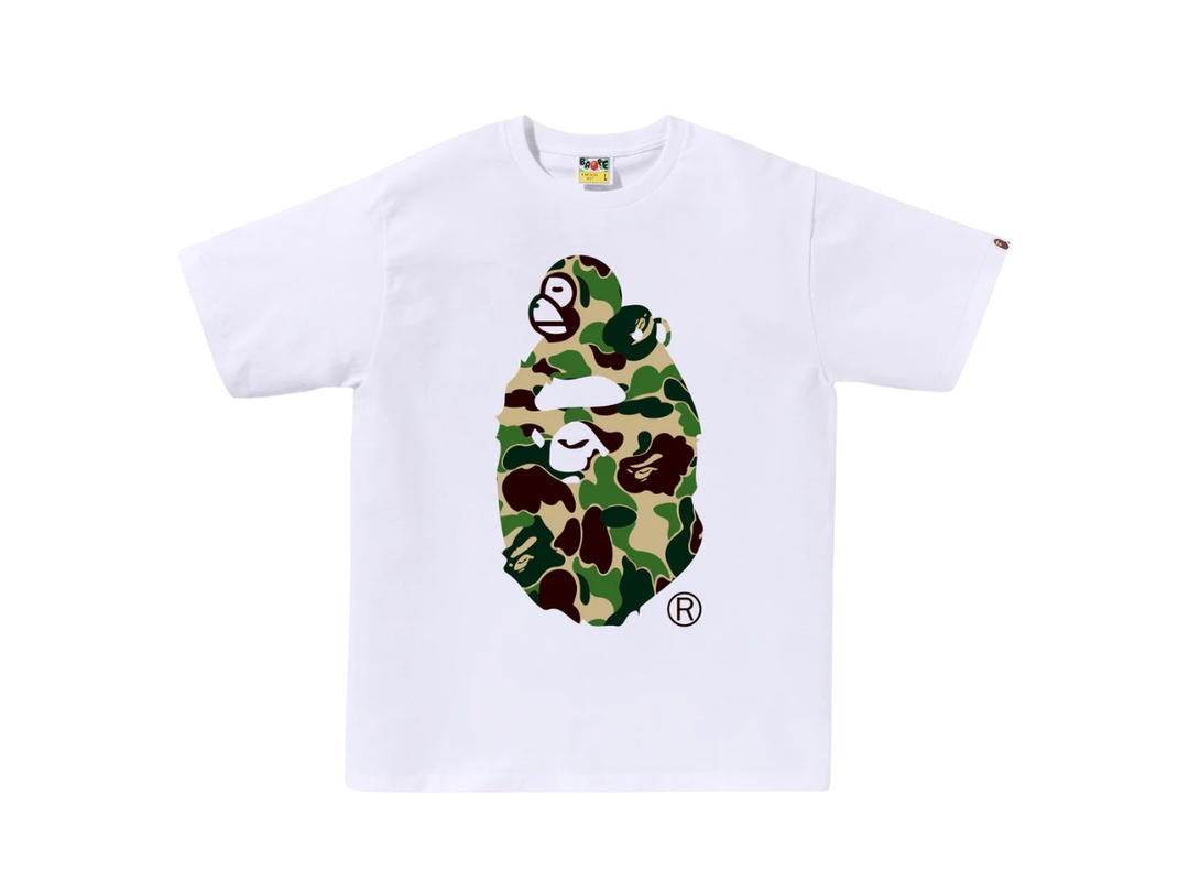 Bape Bape Abc Camo Milo on Big Ape Tee White Green