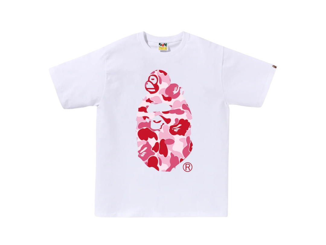 Bape Bape Abc Camo Milo on Big Ape Tee White Pink