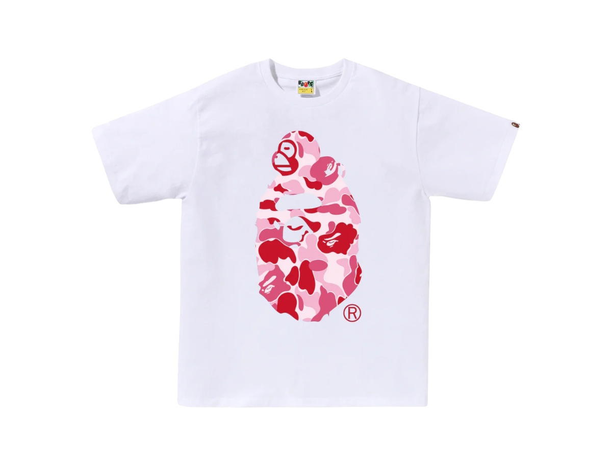 Bape Bape Abc Camo Milo on Big Ape Tee White Pink
