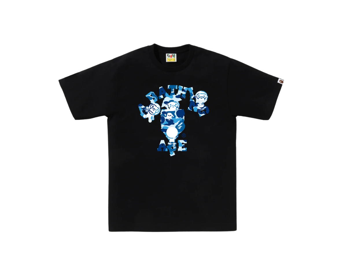 Bape Bape Abc Camo College Milo Tee Black