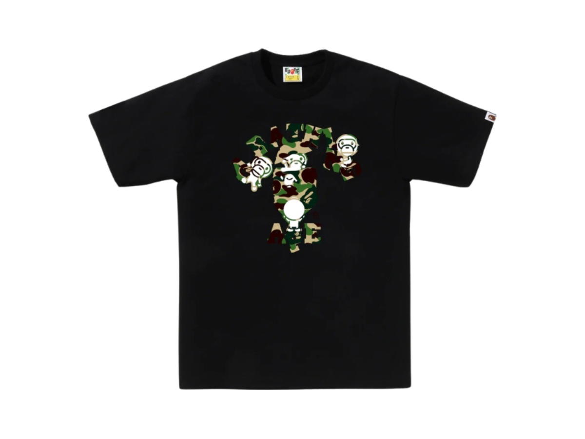 Bape Bape Abc Camo College Milo Tee Green
