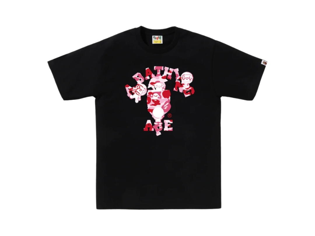 Bape Bape Abc Camo College Milo Tee Pink