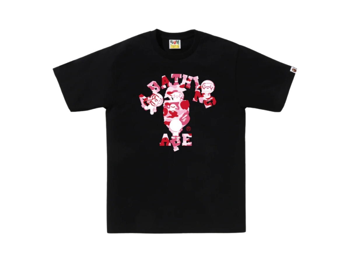 Bape Bape Abc Camo College Milo Tee Pink