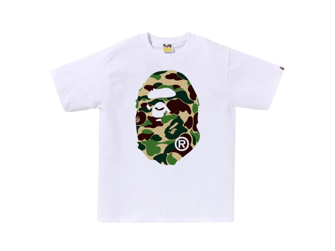 Bape Bape ABC Camo Big Ape Head Tee White Green